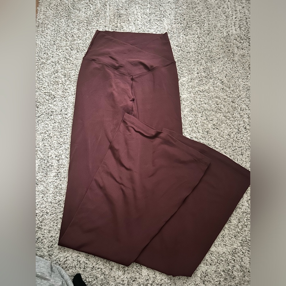 NWOT Aerie Burgundy Crossover Flare Leggings